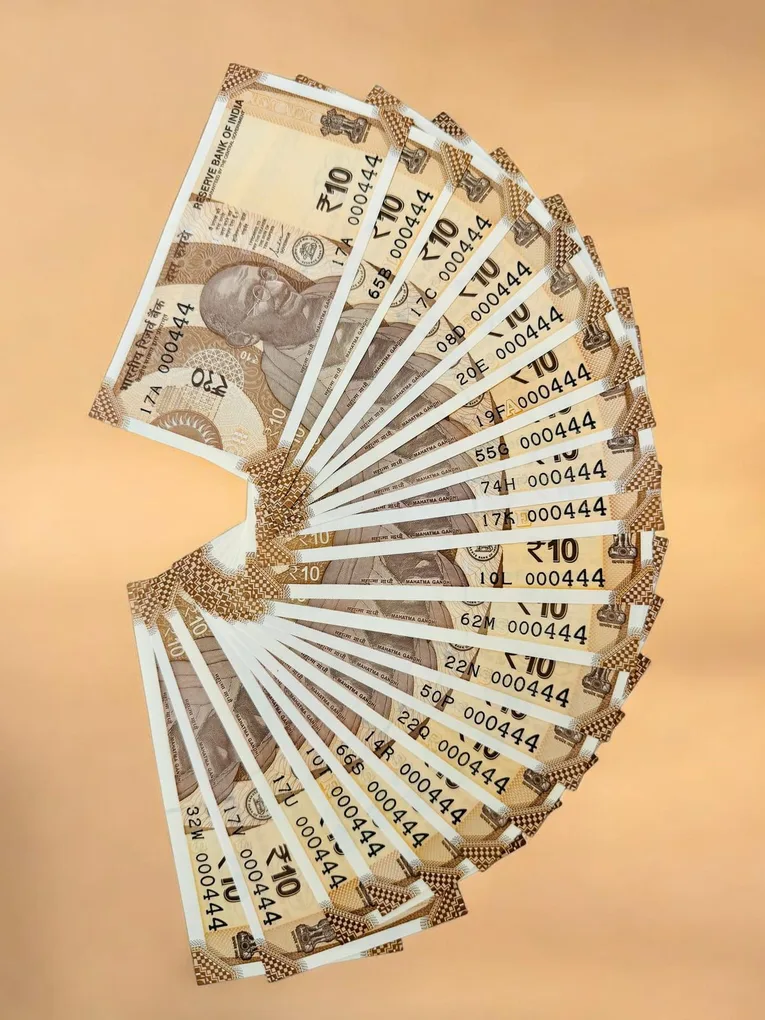 Rs 10 India Banknote Set 000444 Gem Unc Unique and Rare 20 Note Complete Alphabet Set Gem Unc
