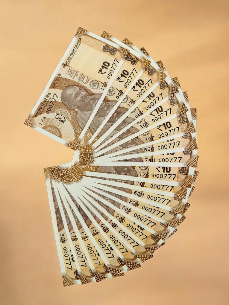 Rs 10 India Banknote Set 000777 Gem Unc Unique and Rare 20 Note Complete Alphabet Set Gem Unc