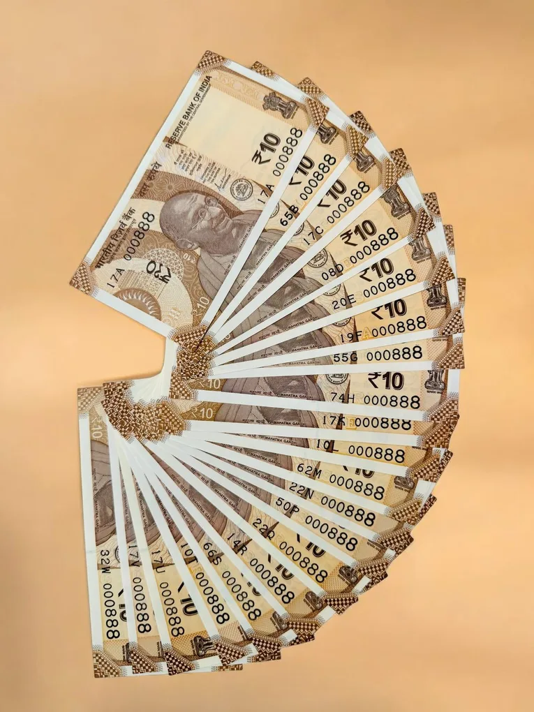 Rs 10 India Banknote Set 000888 Gem Unc Unique and Rare 20 Note Complete Alphabet Set Gem Unc