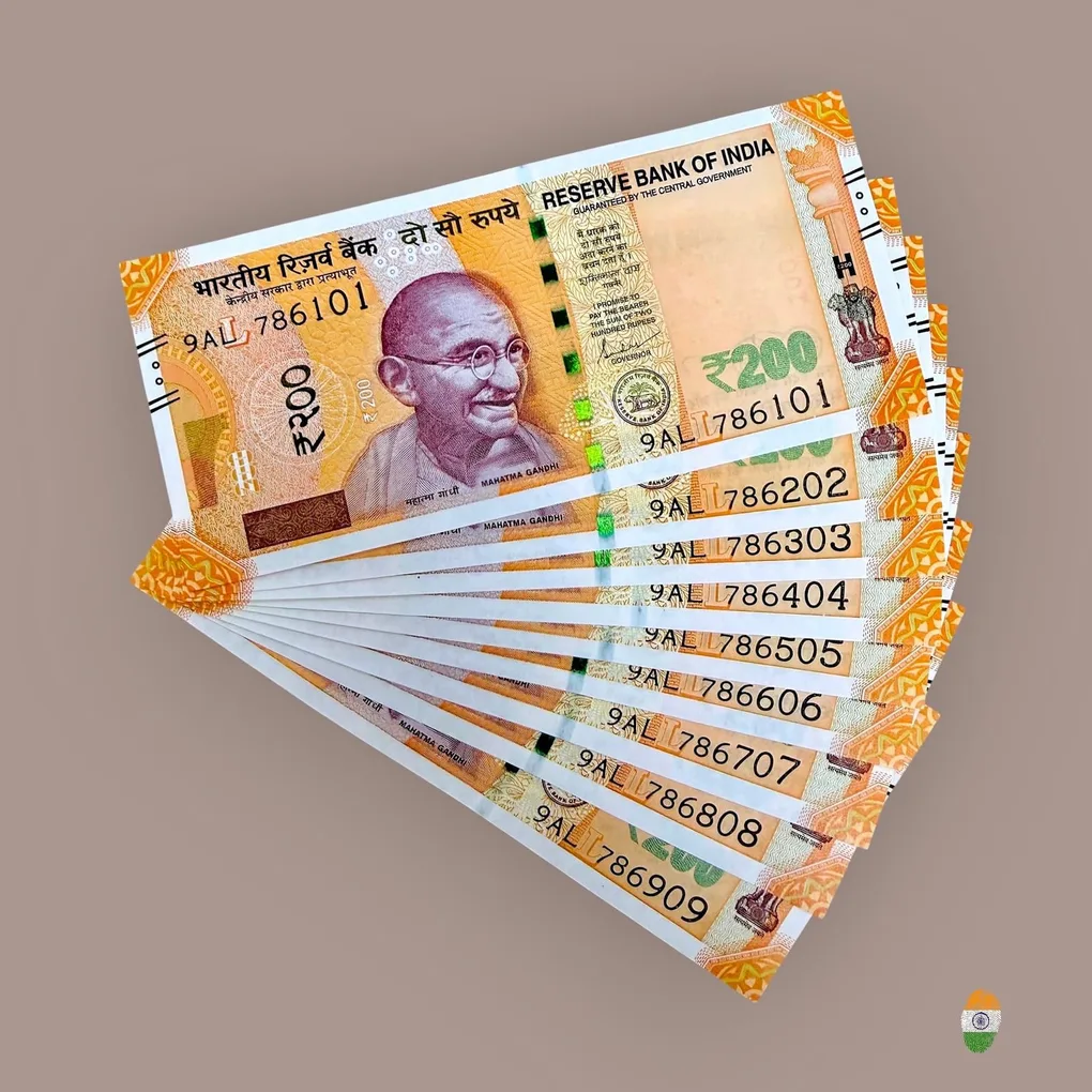 Rs 200 India Banknote Solid Set Gem Unc 786101 to 786909 Same Prefix Latest Issue Unique and Rare