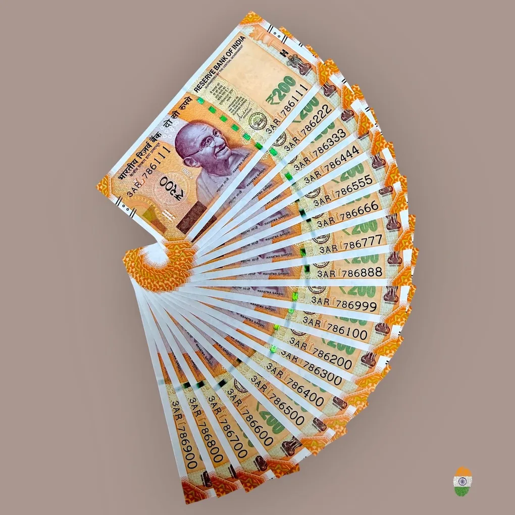 Rs 200 India Banknote 18 Note Holy Fancy Set 786111 to 786900 Gem Unc Unique and Rare