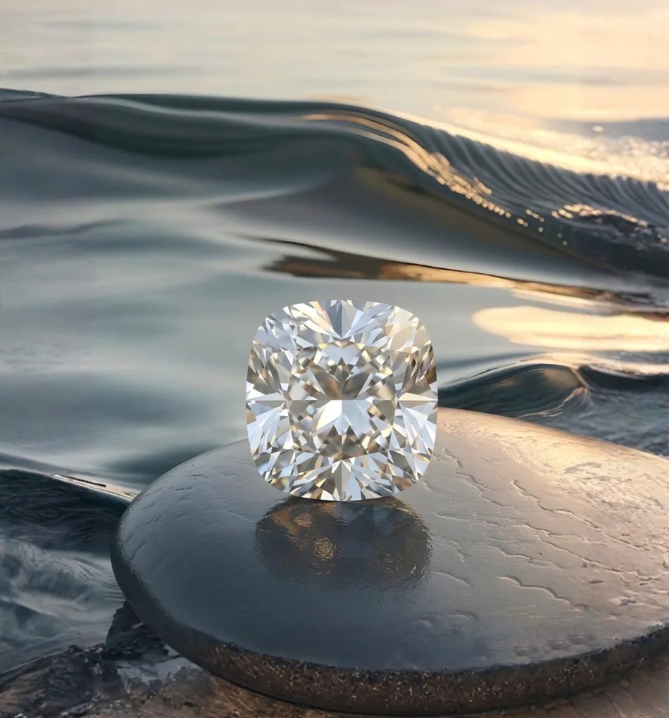 Rare 1 Carat Square Cushion Shape Lab Grown Diamond Top White Color Excellent Quality Exceptional Collectible Unique and Rare