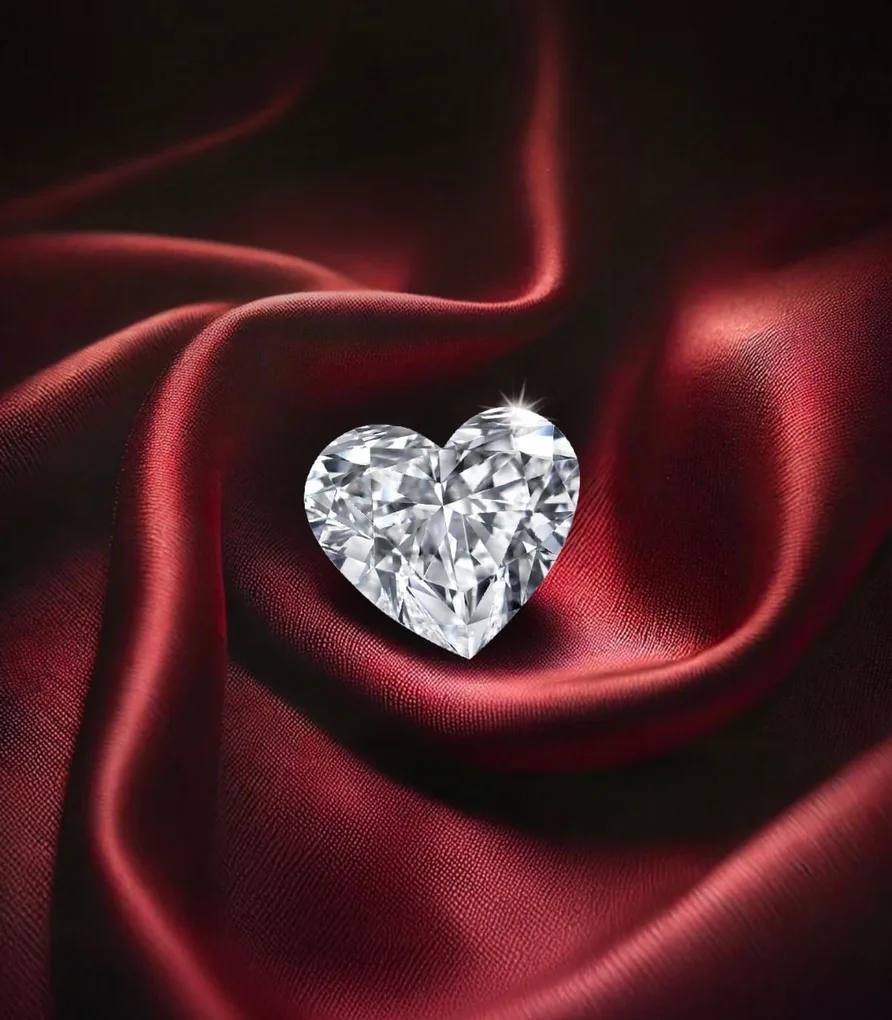Rare 1 and a half Carat Heart Cut Shape Lab Grown Diamond Top White Color Excellent Quality Exceptional Collectible Unique and Rare