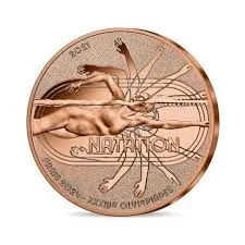 France One Fourth Euro Olympics Issue 2024 Unique and Rare Natation