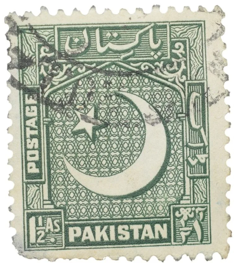 Old Postal Stamp of Pakistan (AD 1953) Green Colour 1-1/2 Annas Used Condition as per Image, Rare.