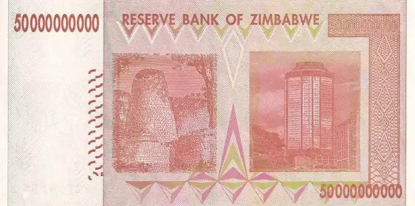 50 Billion Dollars Zimbabwe High Denomination Rare Note