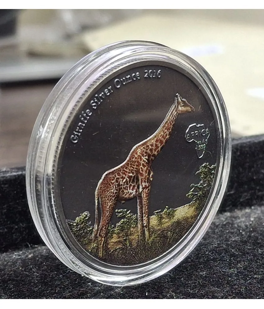 Reproduction Coin - Giraffe 1000 Francs Gabonaise Silver Plated Coin