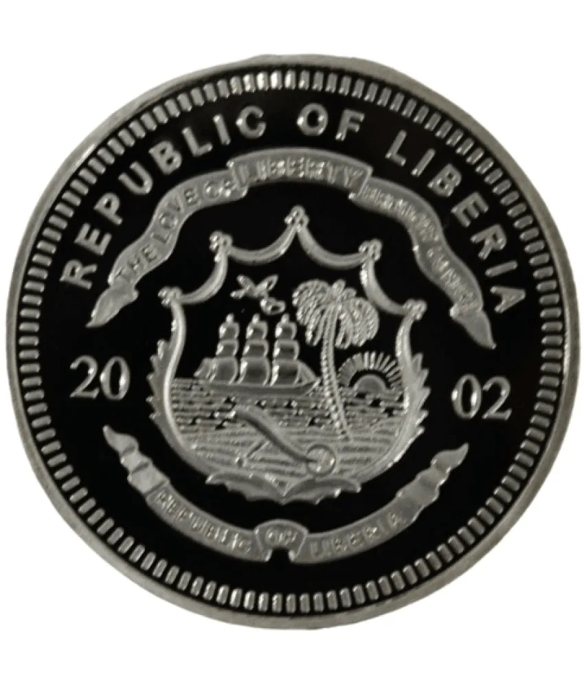 Reproduction Coin - Mahatma Gandhi 10 Dollars 2002 Silver Plated Coin of Liberia