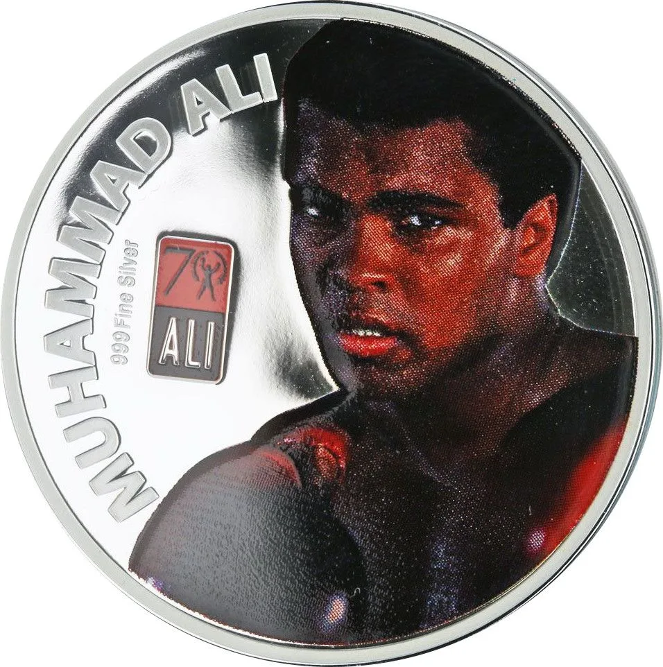 Reproduction Coin - Muhammad Ali 2 Dollars Fiji Silver Plated Coin