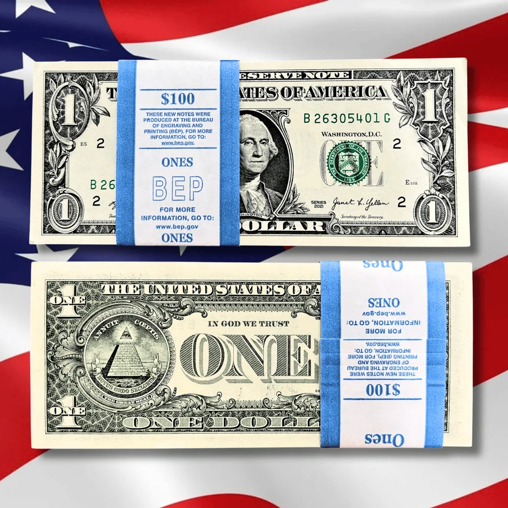 Full Serial USA $1 Dollar UNC Bundle – 100 Notes | United States One Dollar Packet | Cheapest Price in India