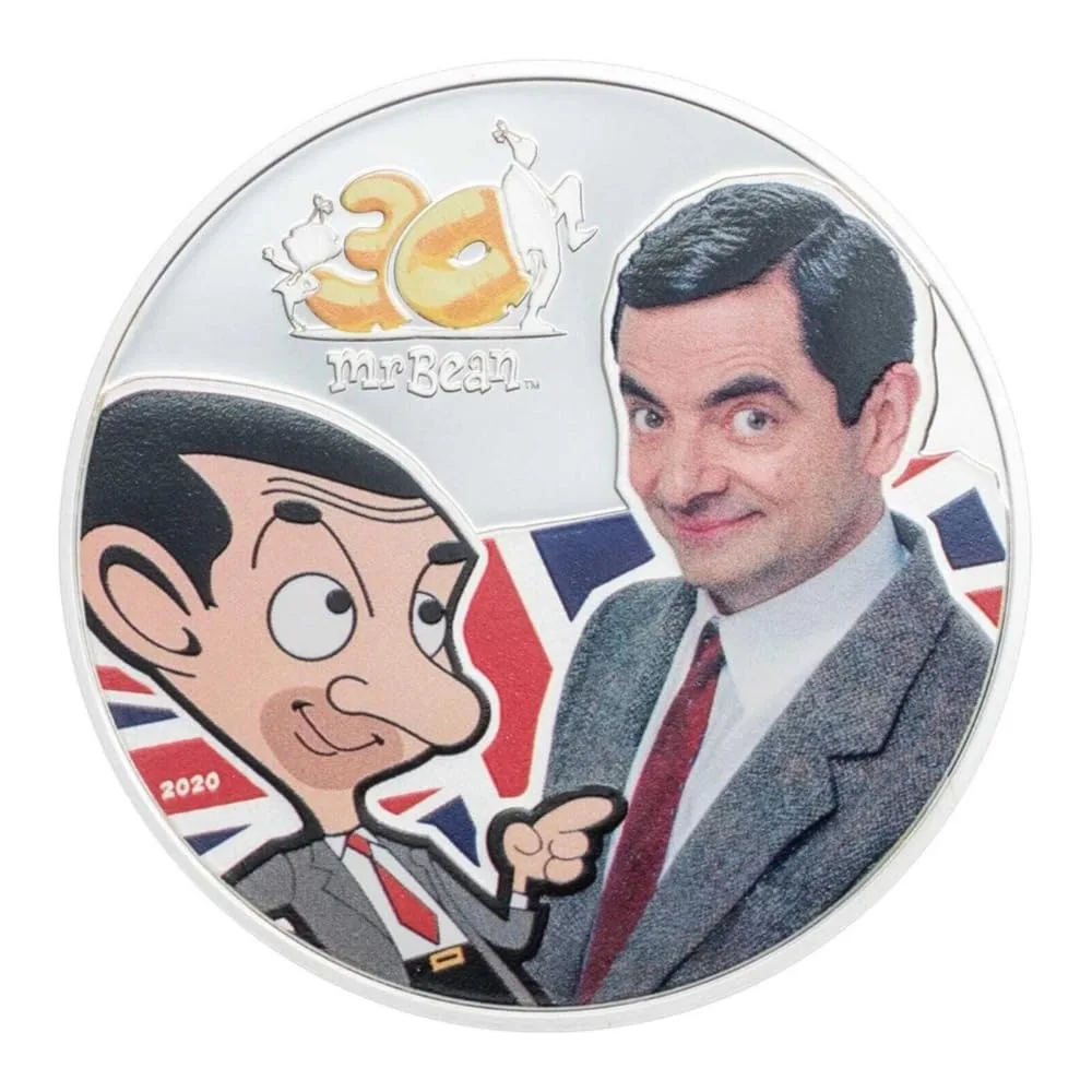 Reproduction Coin - MR Bean 30th Anniversary Coin 5$ Cook Islands 2020 Commemorative UNC Beautiful Coloured Rare Coin