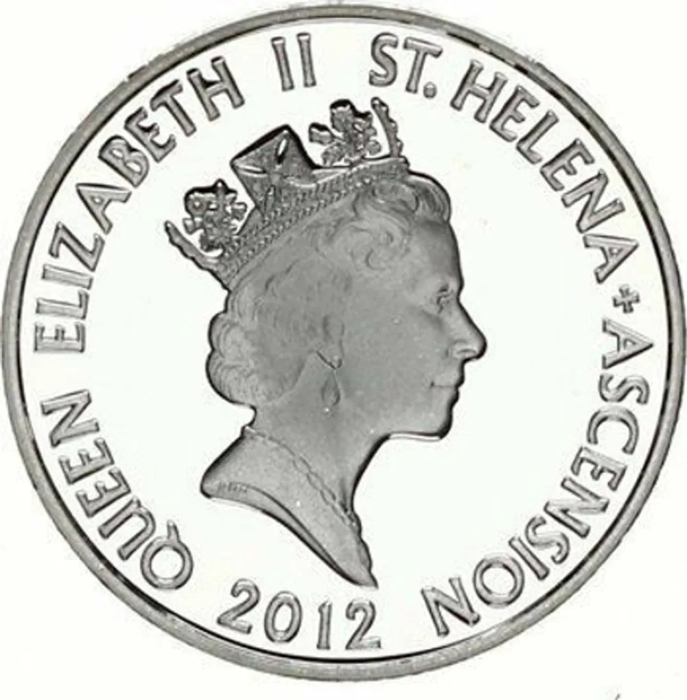 Reproduction Coin –Saint Helena 10 Pence 2012 - Elizabeth II Peacock Silver Plated Commemorative UNC Coin