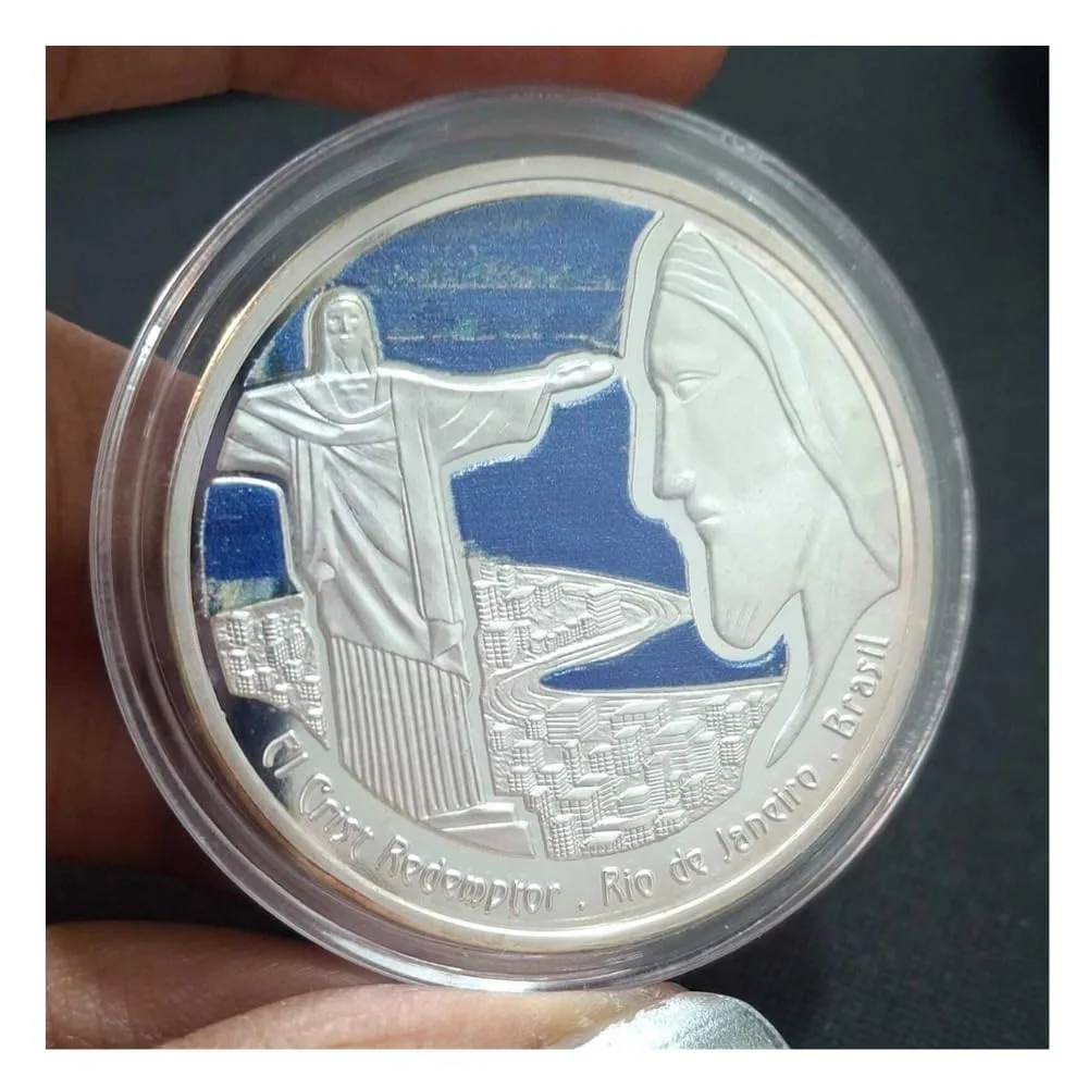 Reproduction Coin –Andorra 10 Diners 2009 - Christ the Redeemer in Brazil Silver Plated Commemorative UNC Coin