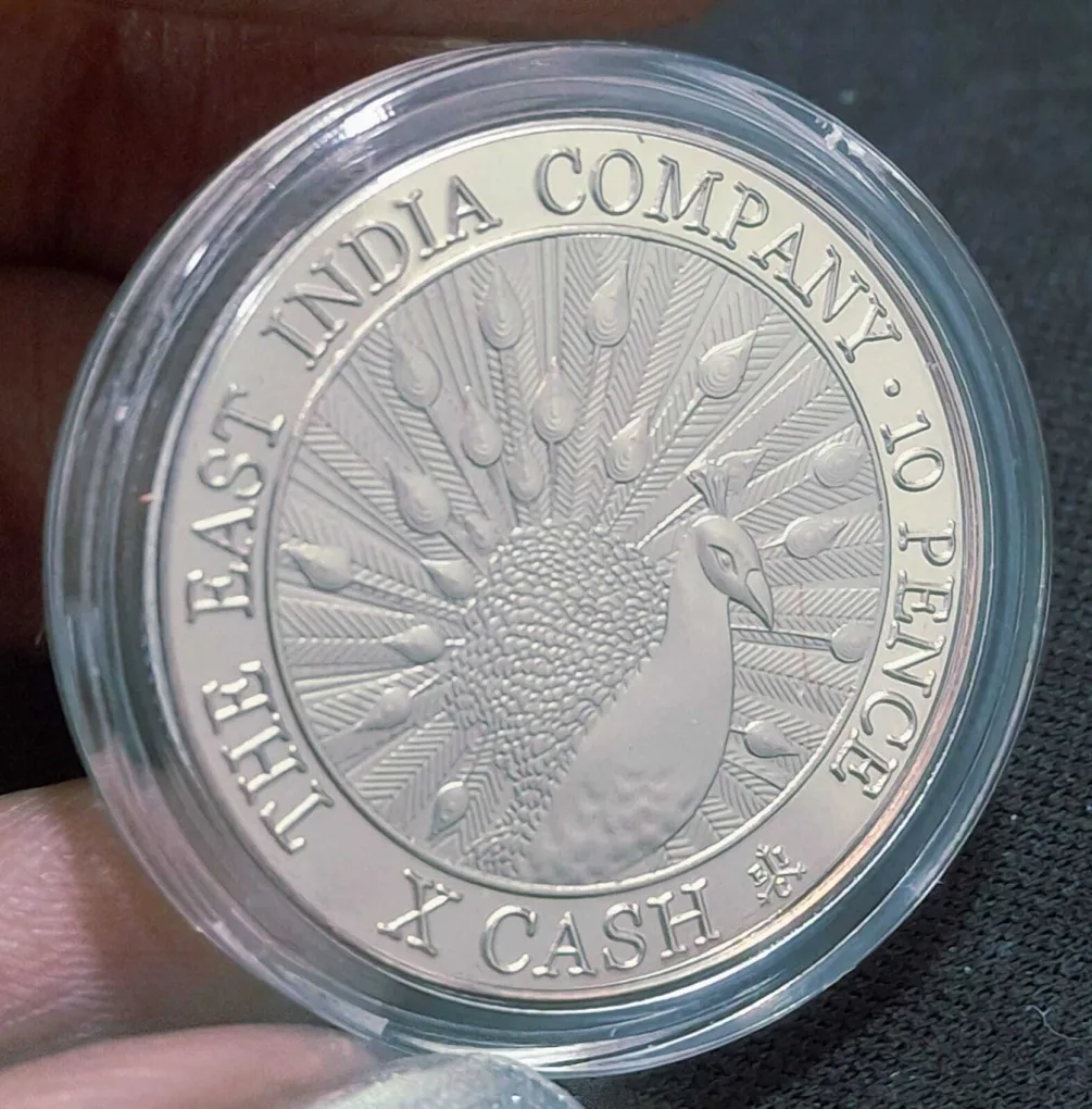 Reproduction Coin –Saint Helena 10 Pence 2012 - Elizabeth II Peacock Silver Plated Commemorative UNC Coin