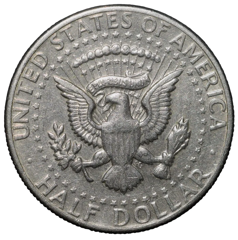 Copper-Nickel 1/2 Dollar of USA (AD 1971) with Portrait of John F. Kennedy