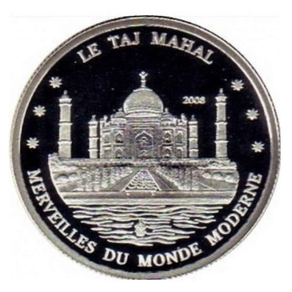 Reproduction Coin - 500 francs 2008 - Taj Mahal West African CFA Franc Commemorative UNC Beautiful Rare Silver Plated Coin