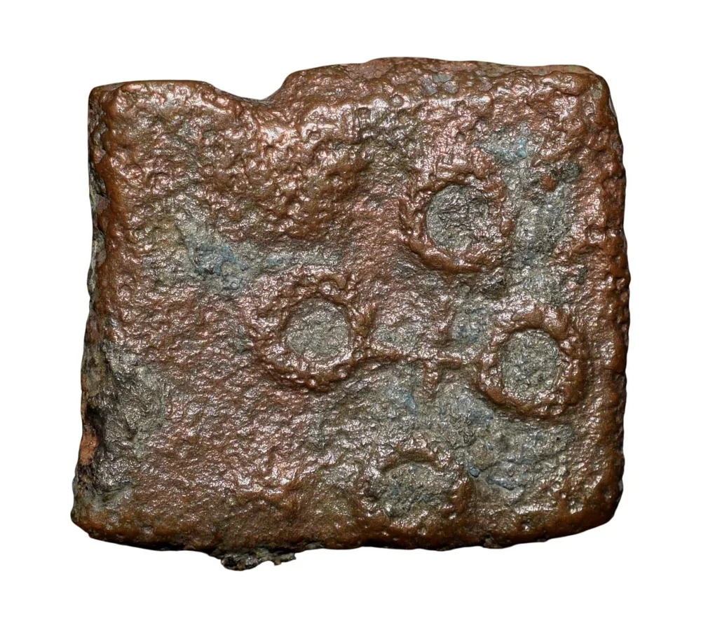 Copper Coin of Satavahana Dynasty, Satakarni I(1st Cen.BC) from Vidarbha(Yavatmal) Region with Elephant/Ujjaini-Brahmi legends