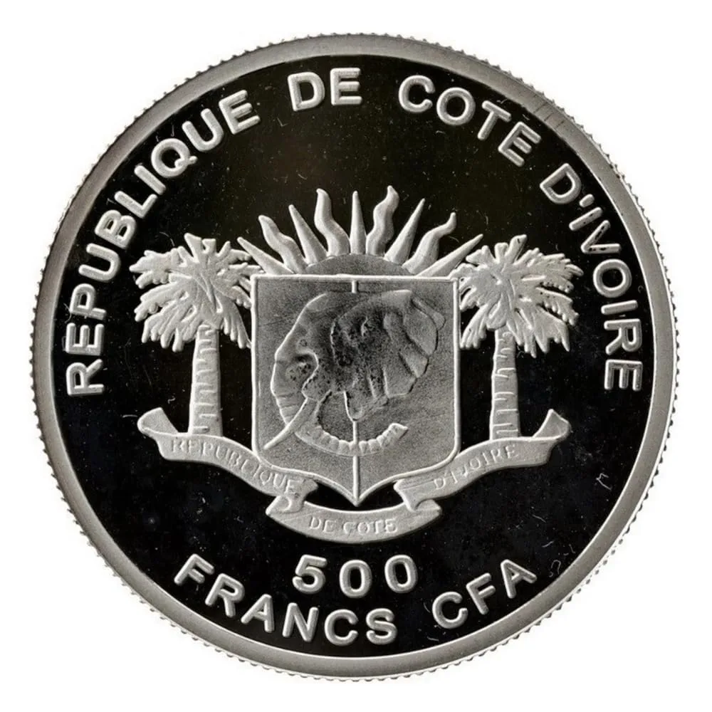 Reproduction Coin - 500 francs 2008 - Taj Mahal West African CFA Franc Commemorative UNC Beautiful Rare Silver Plated Coin