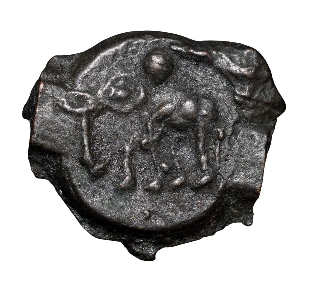Cast Copper Kakani of Sunga Kingdom(187-75 BC) with Elephant without rider Mint Grade Very Rare