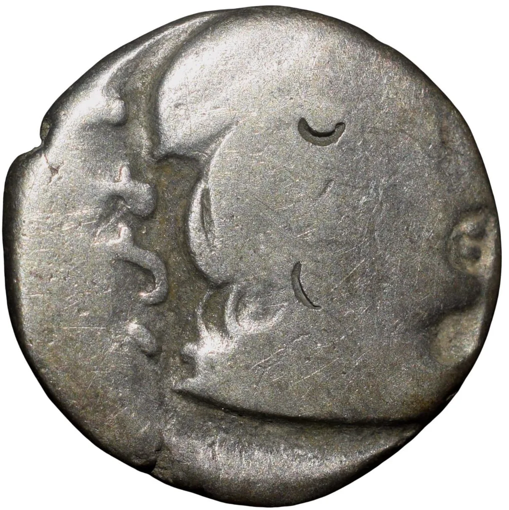 Silver Drachma of Rudrasen III (AD 348-378) of Western Kshatrapa Brokage/Lakhi with Date Saka271