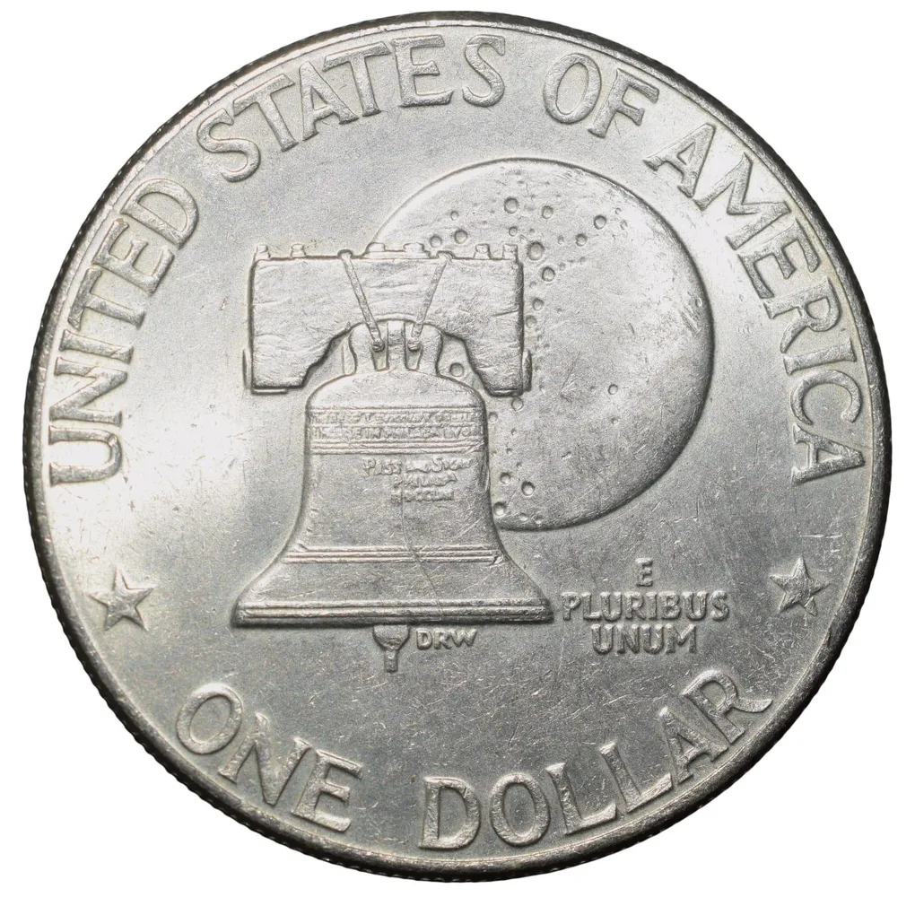 Old Copper-Nickel 1 Dollar of USA (AD 1976) Large "Eisenhower Dollar" United States 200th Anniversary of Independence Scarce