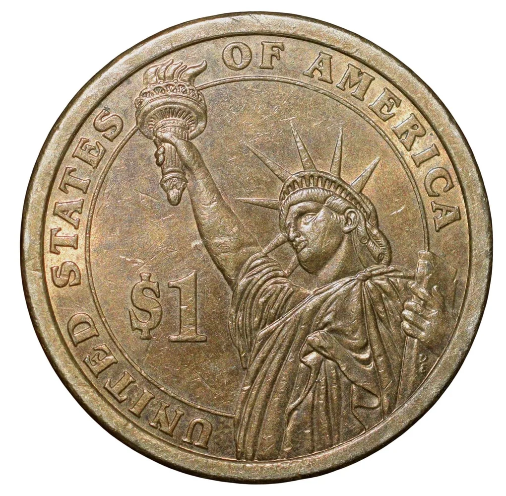 Brass 1 Dollar of United States of America (AD 2007) Commemorative Issue - John Adams - 2nd President - 1797-1801