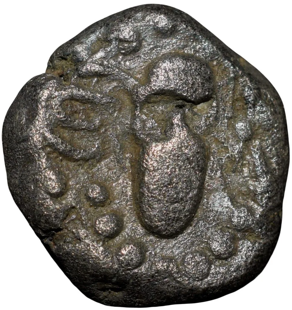 Debased-Silver Coin of Malwa Gadhaiya Deravative (AD 1200-1302) with Devanagari "Ja" Type Deyell 169 Scarce