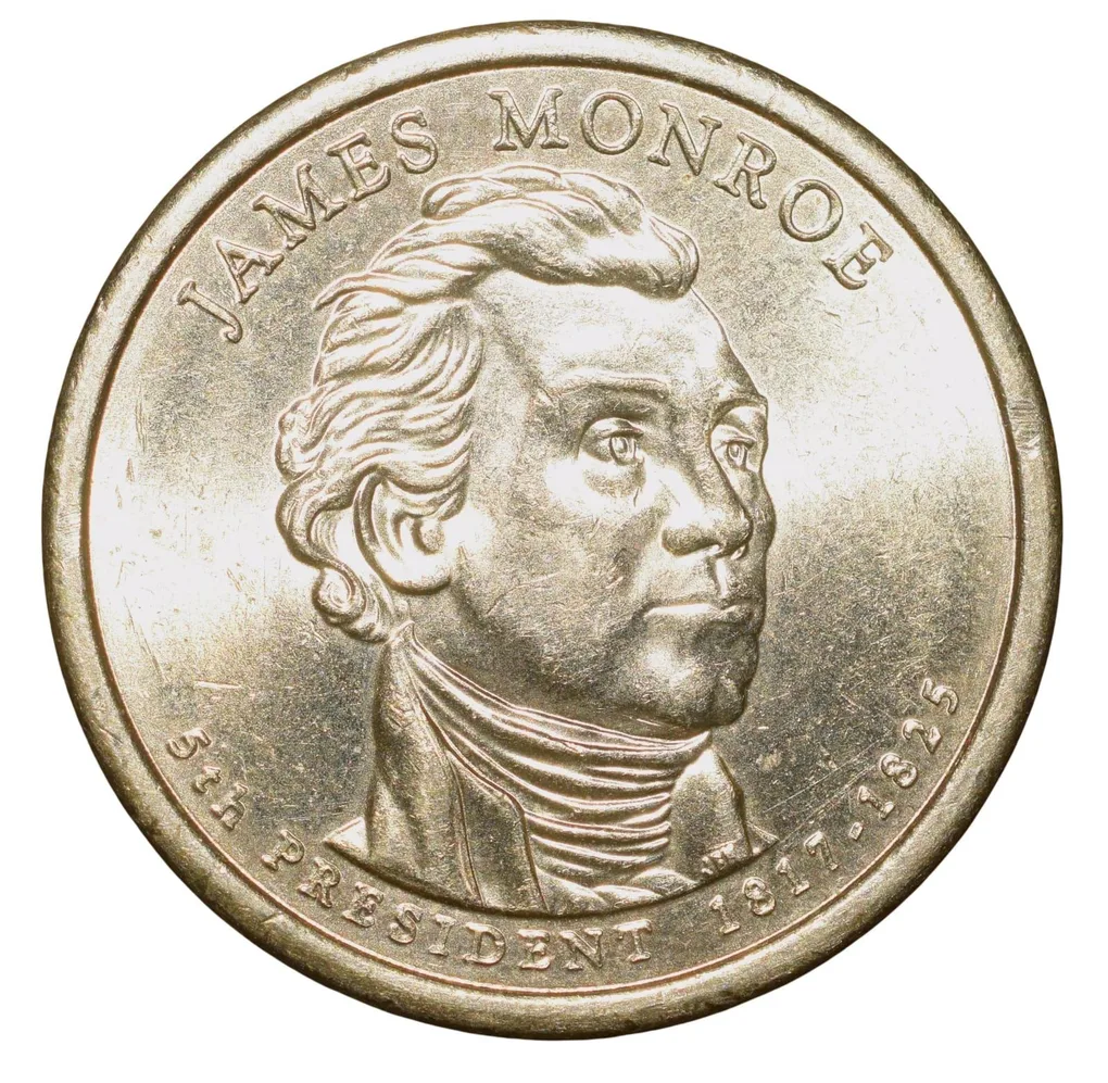 Brass 1 Dollar of United States of America (AD 2008) Commemorative Issue - James Monroe - 5th President - 1817-1825