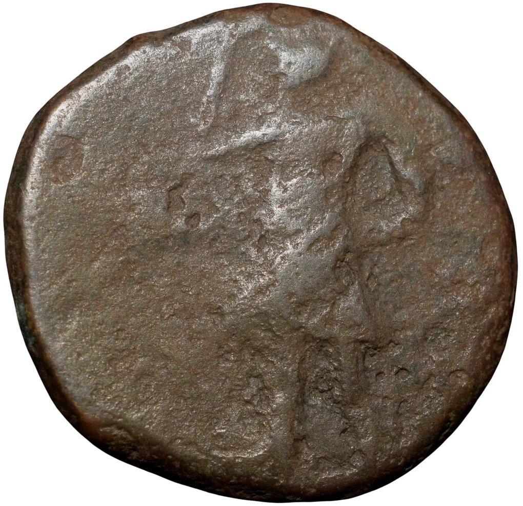 Copper Double-Drachma of Kanishka (AD 127-150) from Uttar-Pradesh Region New Variety Rare