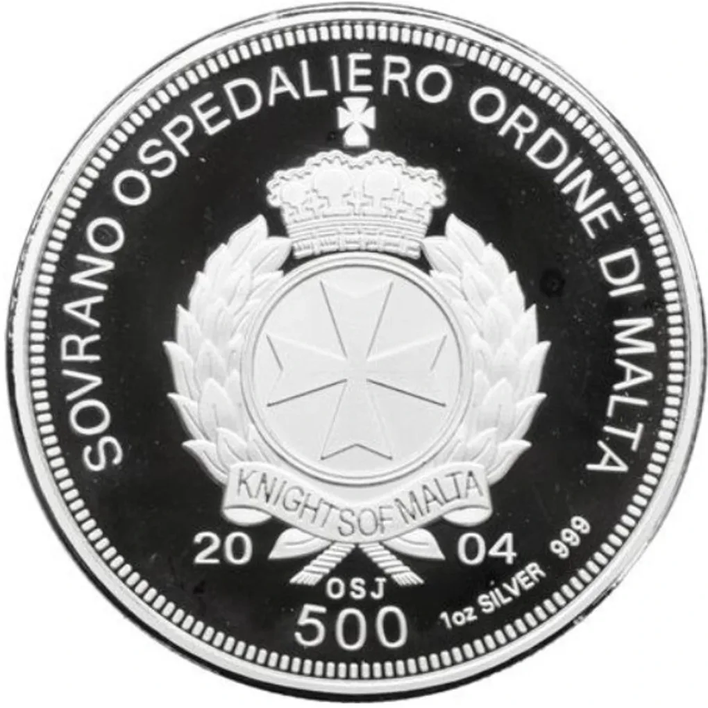 Reproduction Coin –Malta 500 lira 2004-Mahatma Gandhi Silver Plated Commemorative UNC Coin
