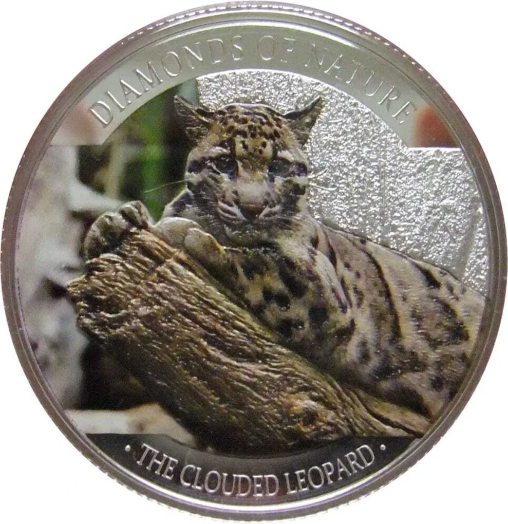Reproduction Coin – Clouded Leopard Diamonds of Nature 10$ Fiji 2013 Silver Plated Commemorative UNC Coin