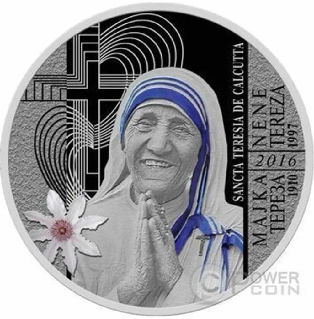 Reproduction Coin –North Macedonia 100 Denars Mother Teresa 2016 Silver Plated Commemorative UNC Coin