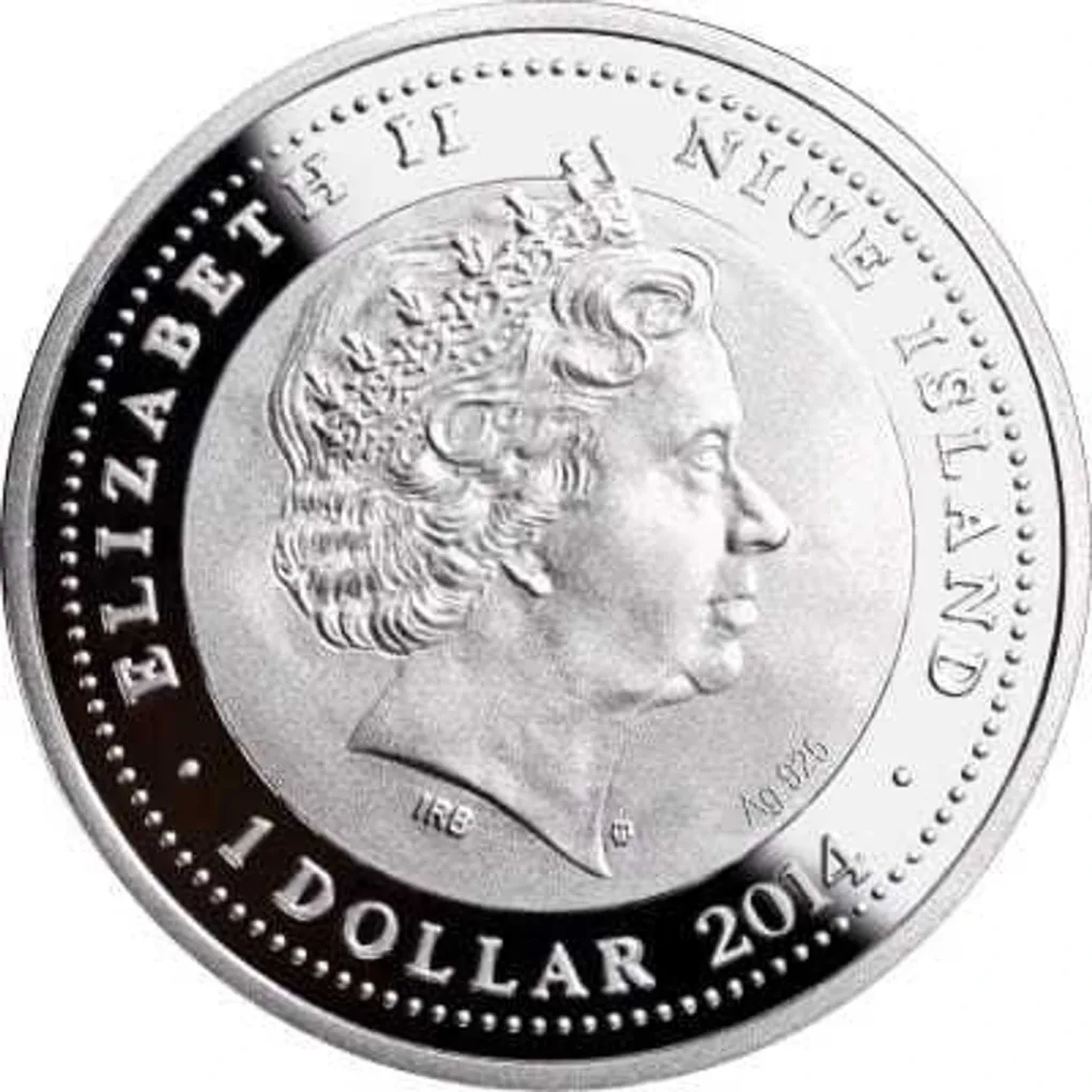 Reproduction Coin –Niue 1 Dollar 2014 (Year of the Horse) Silver Plated Commemorative UNC Coin