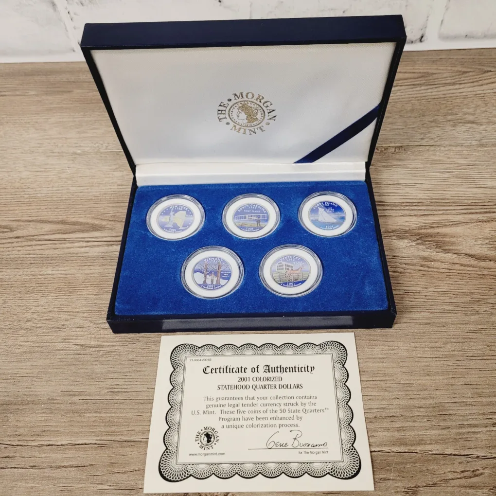 2001 State Quarter Colorized Editions (5 Coins Set) Enhanced Morgan Mint