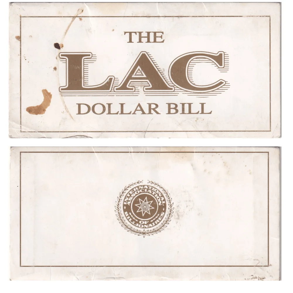 One Lac Dollar Bill With Certificate Rare Set#B2