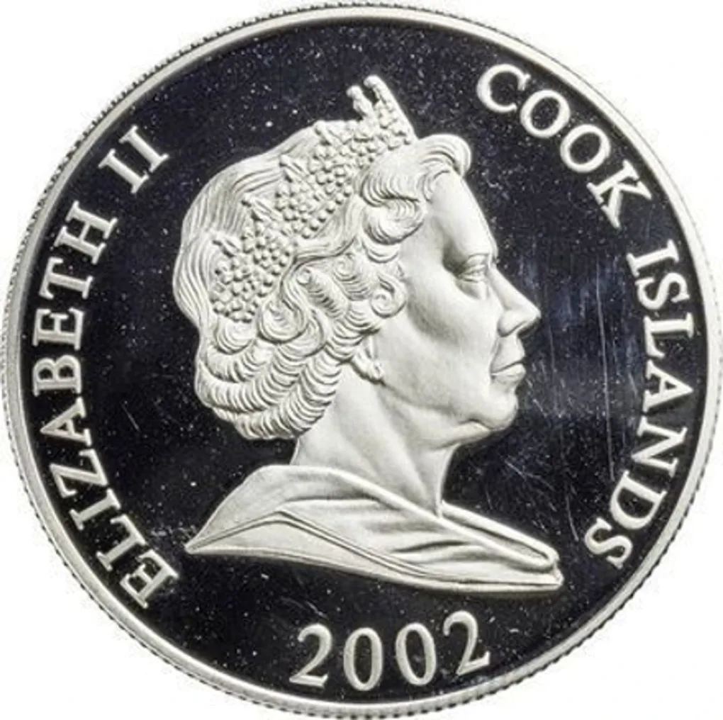 Reproduction Coin – Cook Islands 5 Dollars - Elizabeth II Mother Teresa 2002 Silver Plated Commemorative UNC Coin