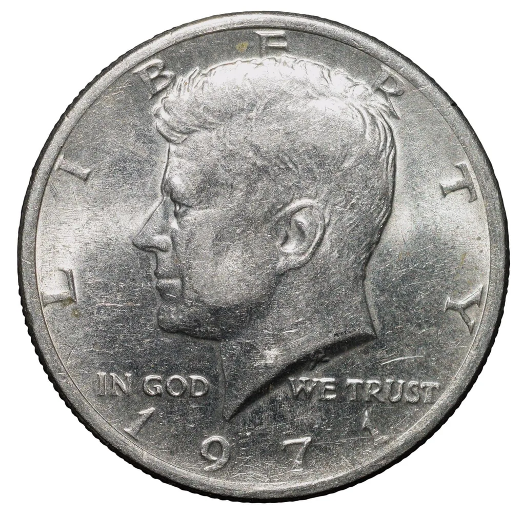 Copper-Nickel 1/2 Dollar of USA (AD 1971) with Portrait of John F. Kennedy