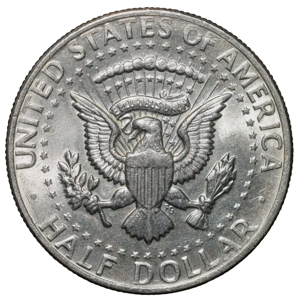 Copper-Nickel 1/2 Dollar of USA (AD 1971) with Portrait of John F. Kennedy