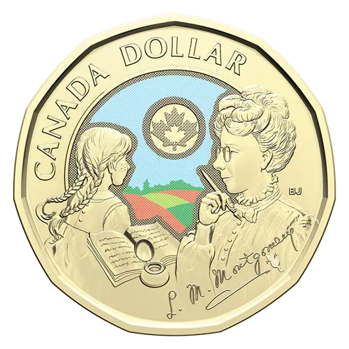 2024 Canada Dollar 1 Loonie L M Montgomery Colorised UNC Canada Mint Coin Unique and Rare