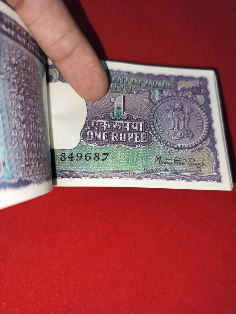 Rare A -38 One Rupee Bundle Manmohan Singh 82D 849601