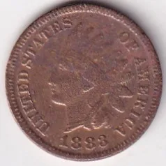 Indian Head Cleaned Condition One Cent 1883 Bronze Coin