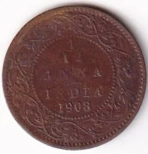 1/12 Anna 1908 King Edward VII Old British India Coin