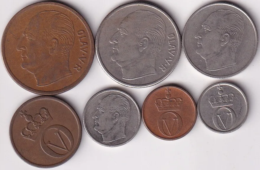 Norway 7 Different Animals and Insect Figure Coins Set Rare