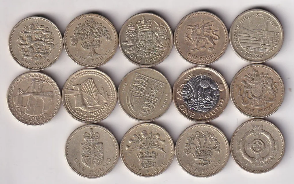 14 Different (United Kingdom) One Pound Rare Commemorative (14 Coin ) Set#E-313
