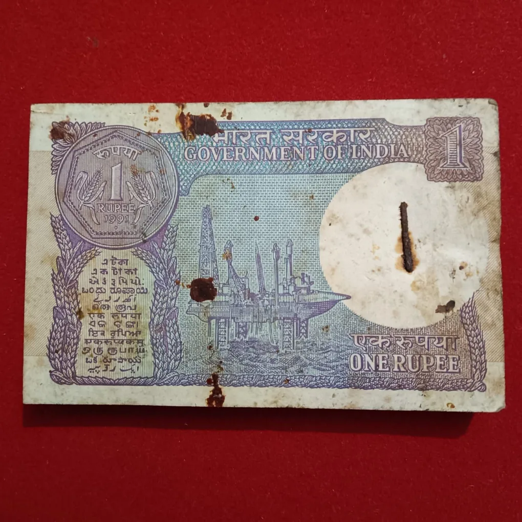 One Rs Small Coin Bundle First 10 Notes Missing Finance Minister Montek Singh Ahluwalia 1991 Year Republic of India 928011
