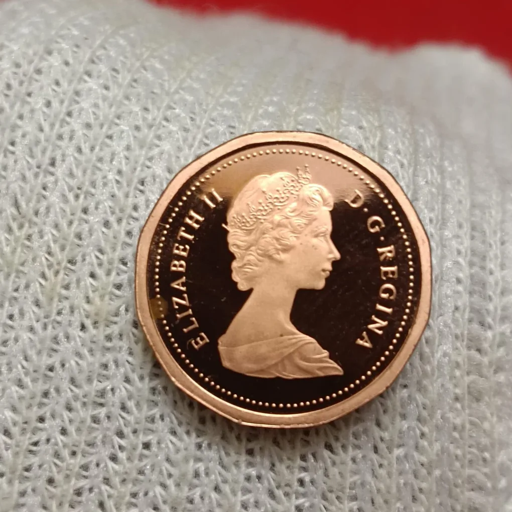 Elizabeth II DG Regina 1 Cents Copper Proof Coin 1982 Year Canada Royal Mint