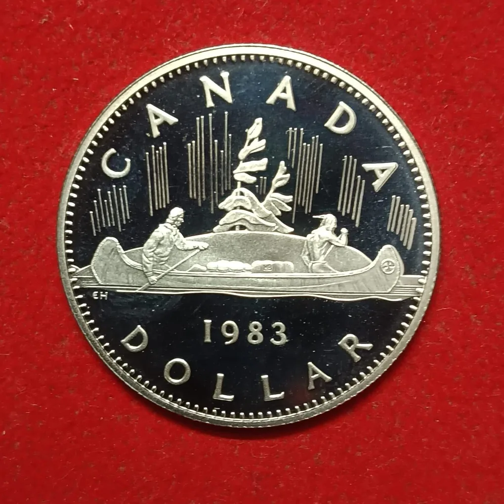 Elizabeth II DG Regina 1 Dollar Proof Coin 1983 Year Royal Canadian Mint