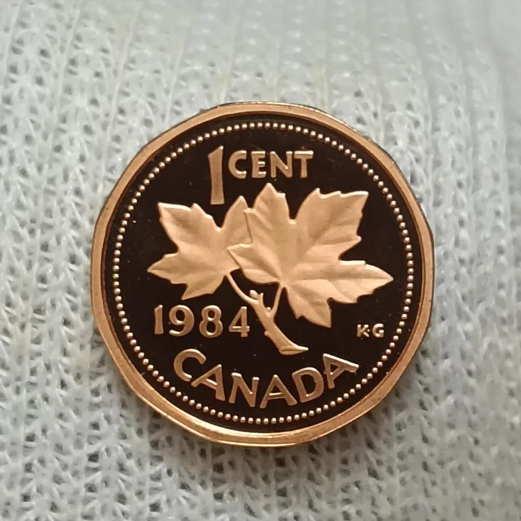 Elizabeth II DG Regina 1 Cents Copper Proof Coin 1984 Year Royal Canadian Mint