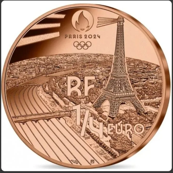 Rare Rare Rare Offical 1/4 Euro Breaking Olympic Games Paris 2024 Proof Coin (