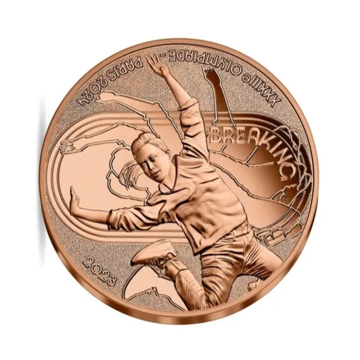 Rare Rare Rare Offical 1/4 Euro Breaking Olympic Games Paris 2024 Proof Coin (